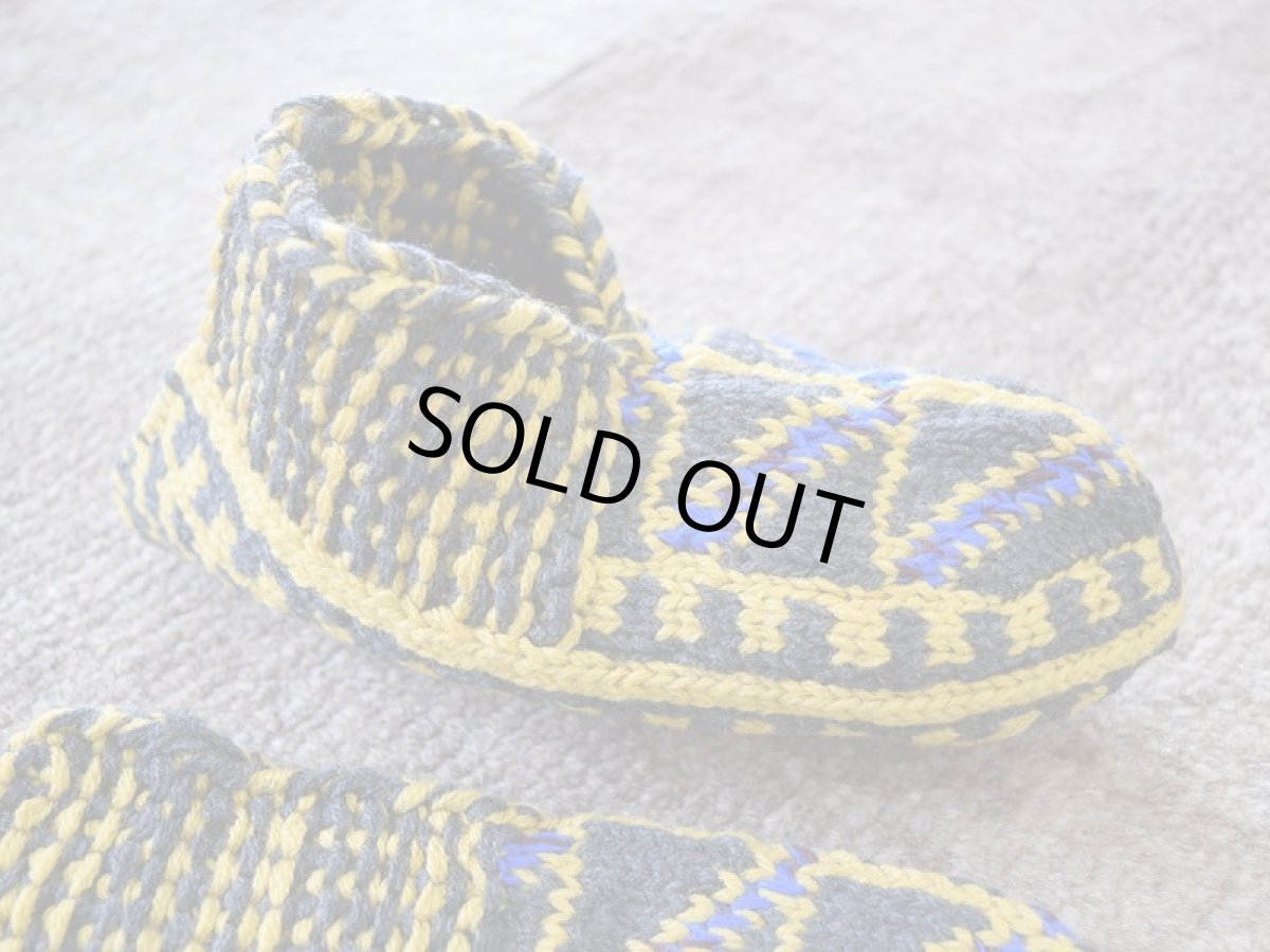 画像3: 新品 イラン製 アクリル混ウール ショート くるぶし丈 22-23 cm 手編み靴下 ニットルームソックス Long Knit Room Socks n-as2223-175h2a3 (3)