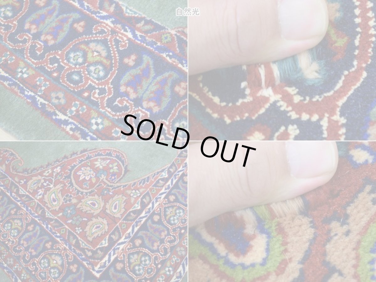 画像17: 新品 ペルシャ 部族絨毯 グーチャン 縦1.5m 横1m 1.5㎡ 1-2人掛けソファ センターラグ サイズ 154 x 106 cm No.2128 ウール シルク 手織り ハンドメイド トライバル ラグ カーペット ボテ模様 深緑 グリーン エンジ 赤 ワインレッド n-2128-154106s084526 (17)