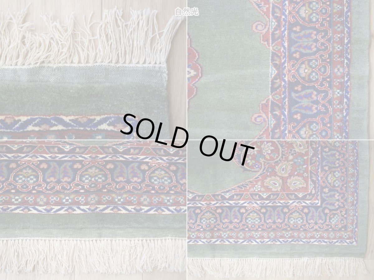 画像19: 新品 ペルシャ 部族絨毯 グーチャン 縦1.5m 横1m 1.5㎡ 1-2人掛けソファ センターラグ サイズ 154 x 106 cm No.2128 ウール シルク 手織り ハンドメイド トライバル ラグ カーペット ボテ模様 深緑 グリーン エンジ 赤 ワインレッド n-2128-154106s084526 (19)