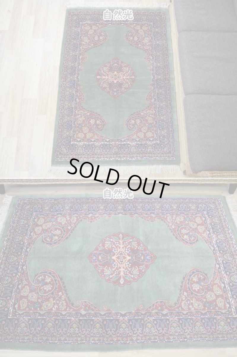 画像3: 新品 ペルシャ 部族絨毯 グーチャン 縦1.5m 横1m 1.5㎡ 1-2人掛けソファ センターラグ サイズ 154 x 106 cm No.2128 ウール シルク 手織り ハンドメイド トライバル ラグ カーペット ボテ模様 深緑 グリーン エンジ 赤 ワインレッド n-2128-154106s084526 (3)