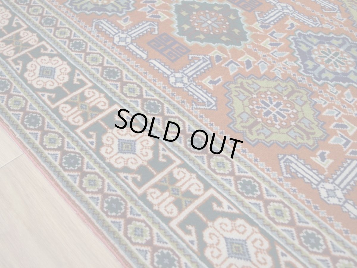 画像11: 美品 ペルシャ 部族絨毯 グーチャン 縦1.5m 横1m1.5㎡ アクセントラグ 1-2人掛けソファ サイズ  144 x 98 cm No.2147 ウール 手織り ハンドメイド トライバル ラグ カーペット 幾何学模様 緑 グリーン オレンジ 茶  中古品に抵抗のある方にもおすすめです a-2147-144098s411051 (11)