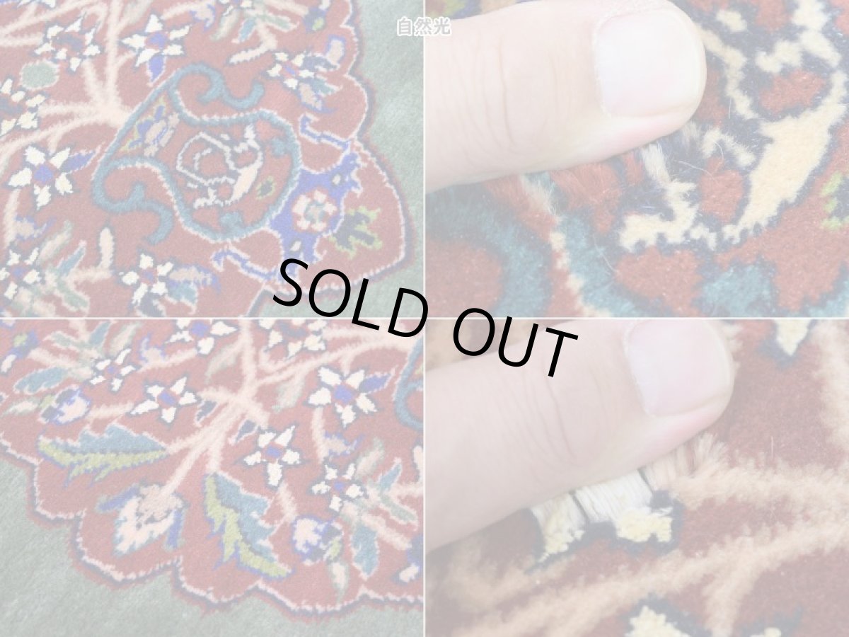 画像16: 新品 ペルシャ 部族絨毯 グーチャン 縦1.5m 横1m 1.5㎡ 1-2人掛けソファ センターラグ サイズ 154 x 106 cm No.2128 ウール シルク 手織り ハンドメイド トライバル ラグ カーペット ボテ模様 深緑 グリーン エンジ 赤 ワインレッド n-2128-154106s084526 (16)