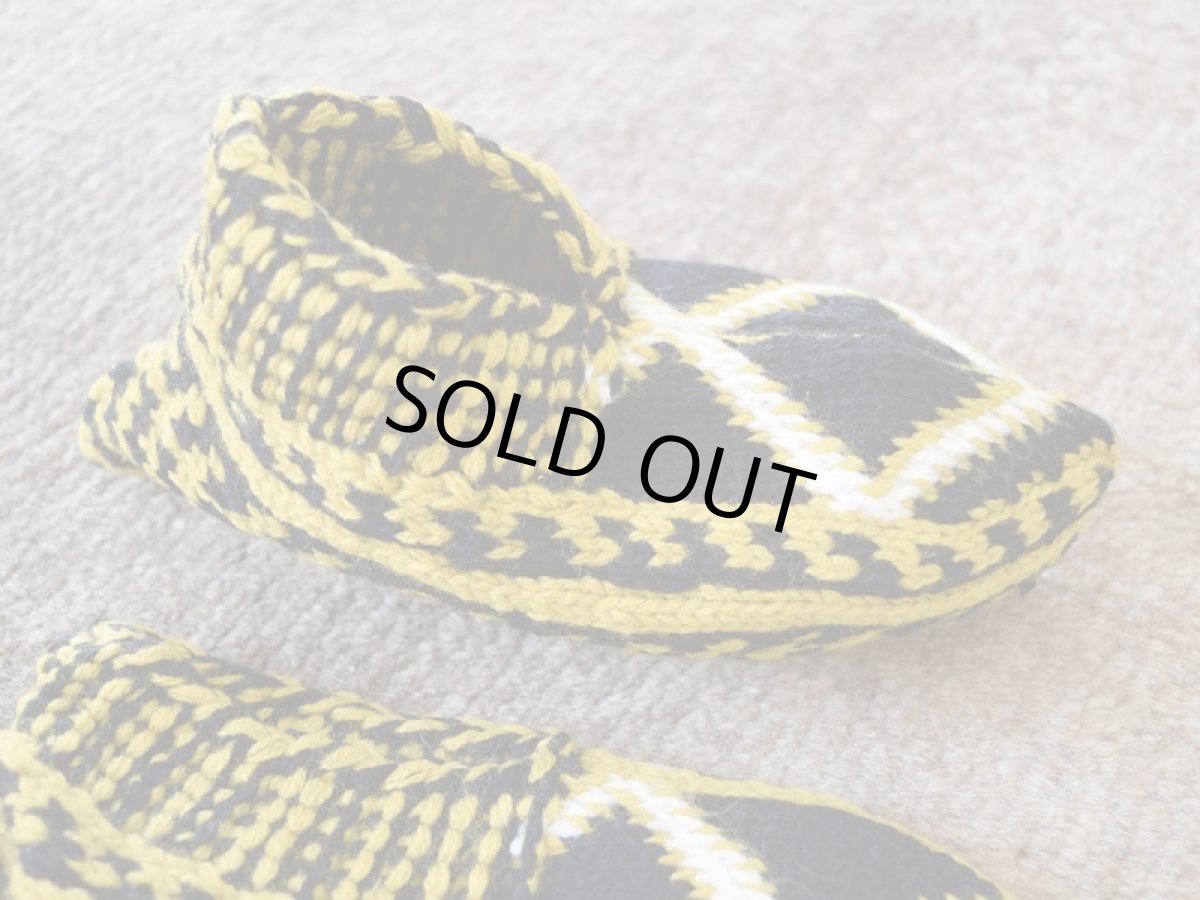 画像3: 新品 イラン製 アクリル混ウール ショート くるぶし丈 22-23 cm 手編み靴下 ニットルームソックス Long Knit Room Socks n-as2223-180h2a3 (3)