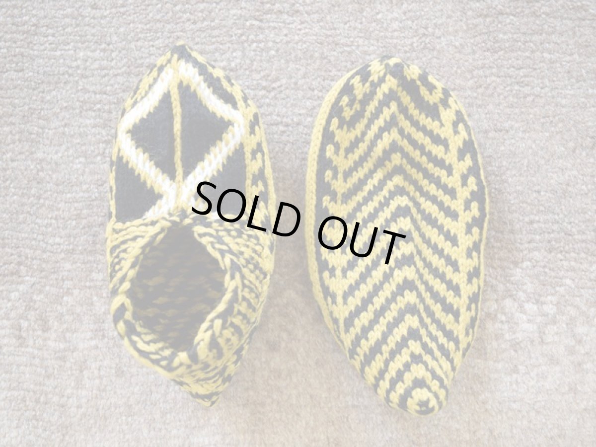 画像2: 新品 イラン製 アクリル混ウール ショート くるぶし丈 22-23 cm 手編み靴下 ニットルームソックス Long Knit Room Socks n-as2223-180h2a3 (2)