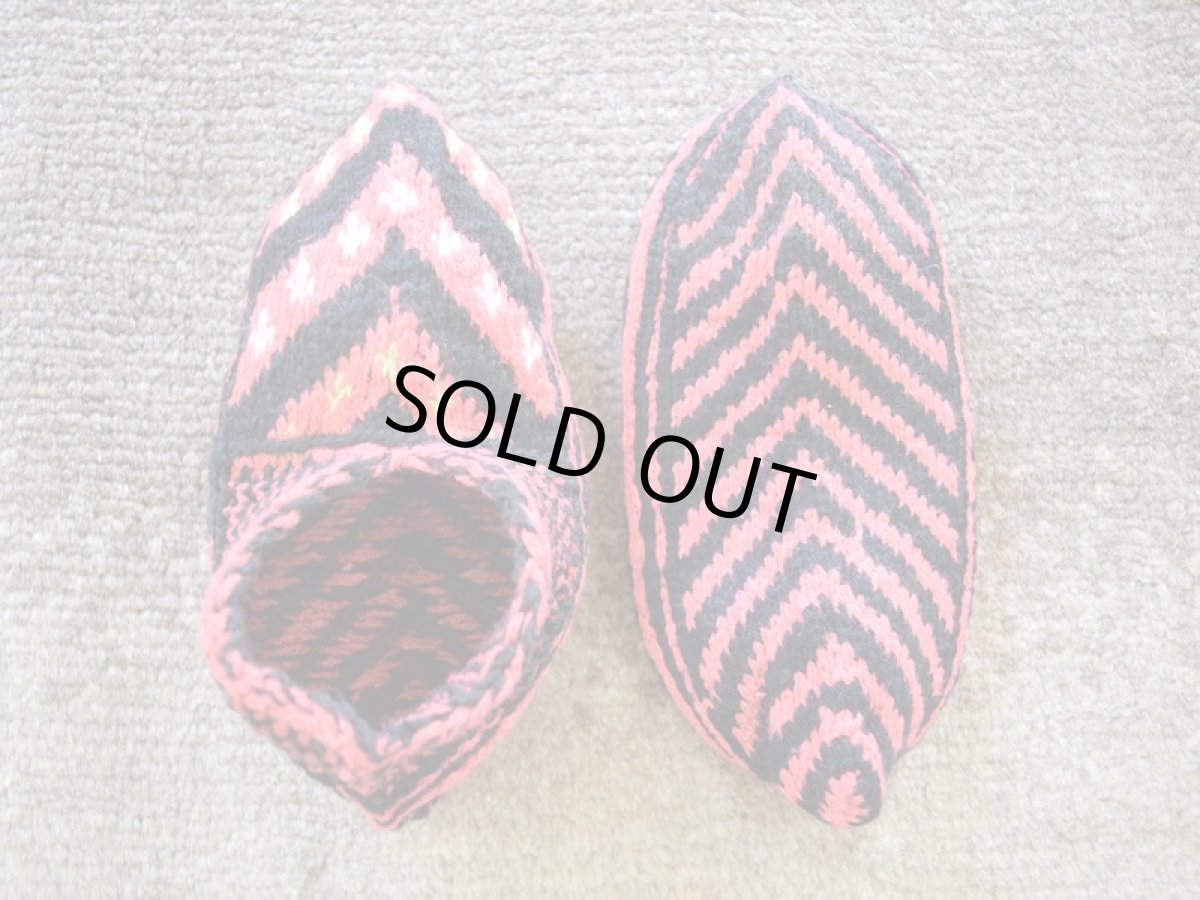 画像2: 新品 イラン製 アクリル混ウール ショート くるぶし丈 22-23 cm 手編み靴下 ニットルームソックス Long Knit Room Socks n-as2223-179h2a3 (2)