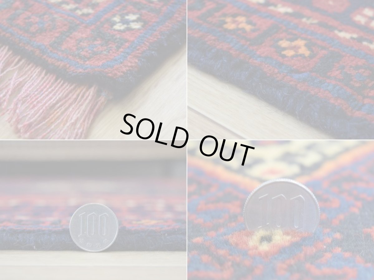 画像20: 良品 ペルシャ 部族絨毯 シールジャン 縦1.7m 横1.2m 2㎡ 〜2帖程度 リビング ダイニング 2〜3人掛けソファ センターテーブル サイズ 170 x 115 cm No.A835 ウール 手織り トライバル ラグ 敷物 マット カーペット 幾何学模様 ヘイバトルー柄 ヴィンテージ ビンテージ  赤 レッド 紺 ネイビー b-a835-170115h522392 (20)