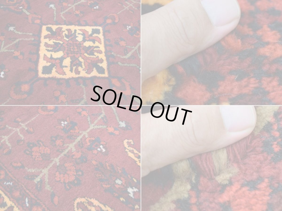 画像16: 良品 ペルシャ 部族絨毯 バクティヤリ 縦1.5m 横1.1m 2㎡ 〜2帖程度 1〜2人掛けソファ センターテーブル サイズ 150 x 110 cm No.R223 ウール 手織り トライバル ラグ 敷物 マット カーペット ヴィンテージ ビンテージ  赤 レッド b-r223-150110h001031 (16)