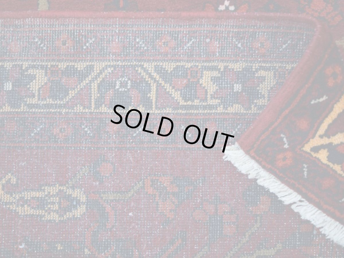 画像15: 良品 ペルシャ 部族絨毯 バクティヤリ 縦1.5m 横1.1m 2㎡ 〜2帖程度 1〜2人掛けソファ センターテーブル サイズ 150 x 110 cm No.R223 ウール 手織り トライバル ラグ 敷物 マット カーペット ヴィンテージ ビンテージ  赤 レッド b-r223-150110h001031 (15)