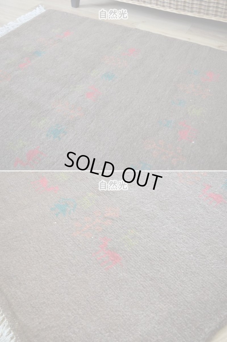 画像6: 新品 ペルシャ ギャッベ 縦2m 横1.5m 2.5㎡ リビング ダイニング 2-3人掛けソファ サイズ 190 × 135 cm No.R435 肉厚 天然 ウール ギャベ 手織り ハンドメイド ラグ 絨毯 カーペット リビングダイニングルームやベッドサイドに ブラウン 茶 動物 植物柄 n-r435-190135h031071 (6)