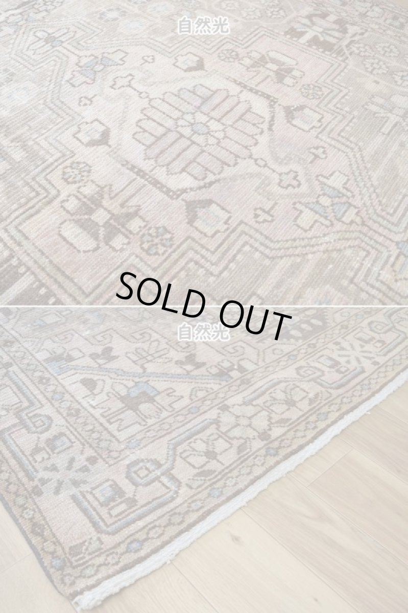 画像8: 【中古品】 ペルシャ 部族絨毯 バクティヤリ 縦2.2m 横1.5m 3.2㎡ 〜3帖 リビング ダイニング 2〜3人掛けソファ センターテーブル サイズ 214 x 145 cm No.AD704 ウール 手織り トライバル ラグ 敷物 マット カーペット 幾何学模様 ヴィンテージ ビンテージ 【スレ毛足無し】 c-ad704-214145h052523 (8)