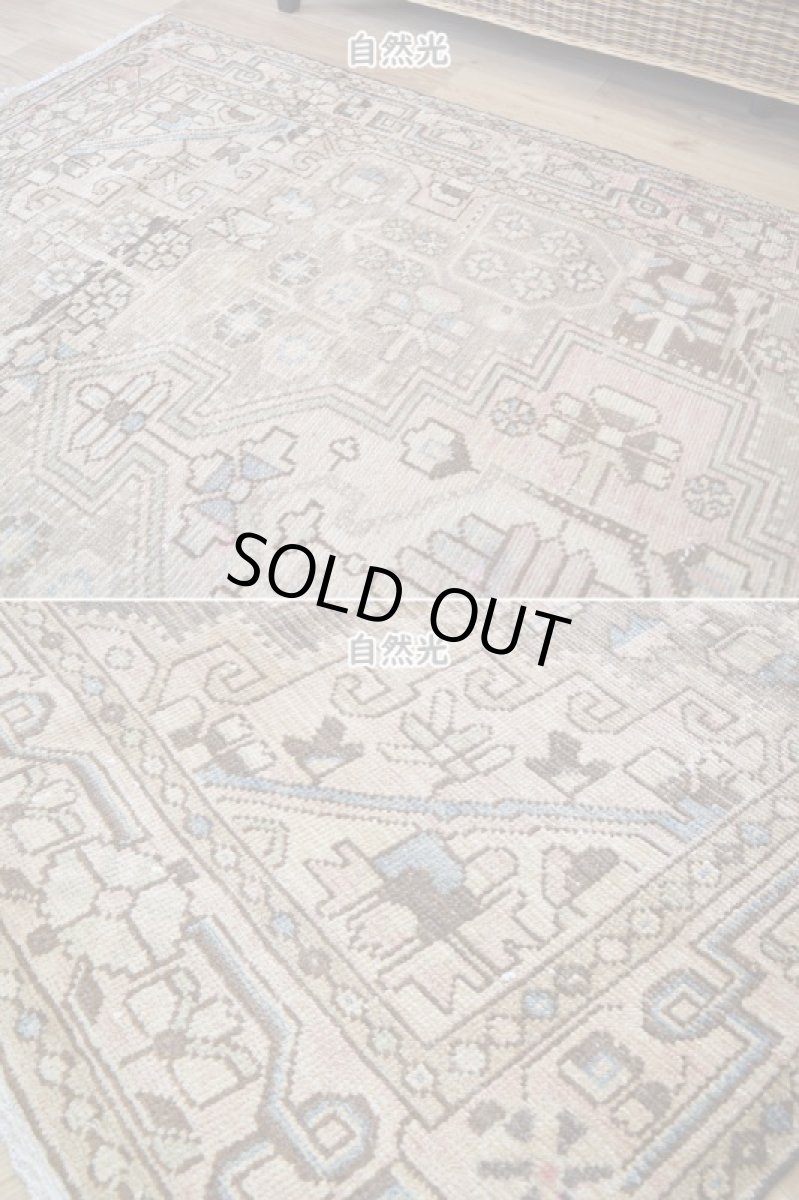 画像6: 【中古品】 ペルシャ 部族絨毯 バクティヤリ 縦2.2m 横1.5m 3.2㎡ 〜3帖 リビング ダイニング 2〜3人掛けソファ センターテーブル サイズ 214 x 145 cm No.AD704 ウール 手織り トライバル ラグ 敷物 マット カーペット 幾何学模様 ヴィンテージ ビンテージ 【スレ毛足無し】 c-ad704-214145h052523 (6)