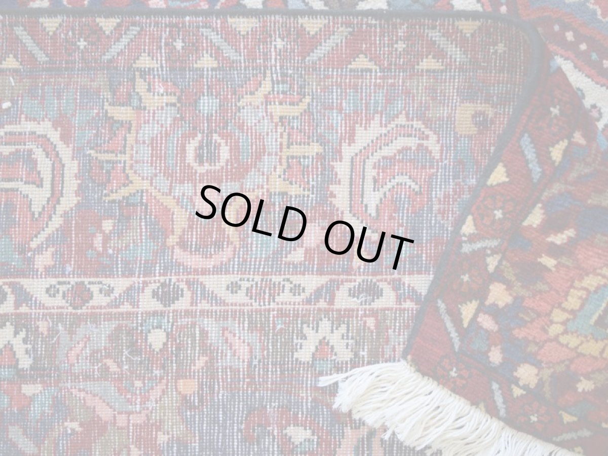 画像14: 良品 ペルシャ 絨毯 バクティヤリ 縦3m 横2m 6㎡ 〜6帖 リビング ダイニング 3人掛けソファ コーナーソファ 大判 サイズ 312 x 214 cm No.AB386 ウール 手織り トライバル ラグ 敷物 マット カーペット メダリオン 赤 ネイビー 黒 ヴィンテージ ビンテージ b-ab386-312214h684236 (14)