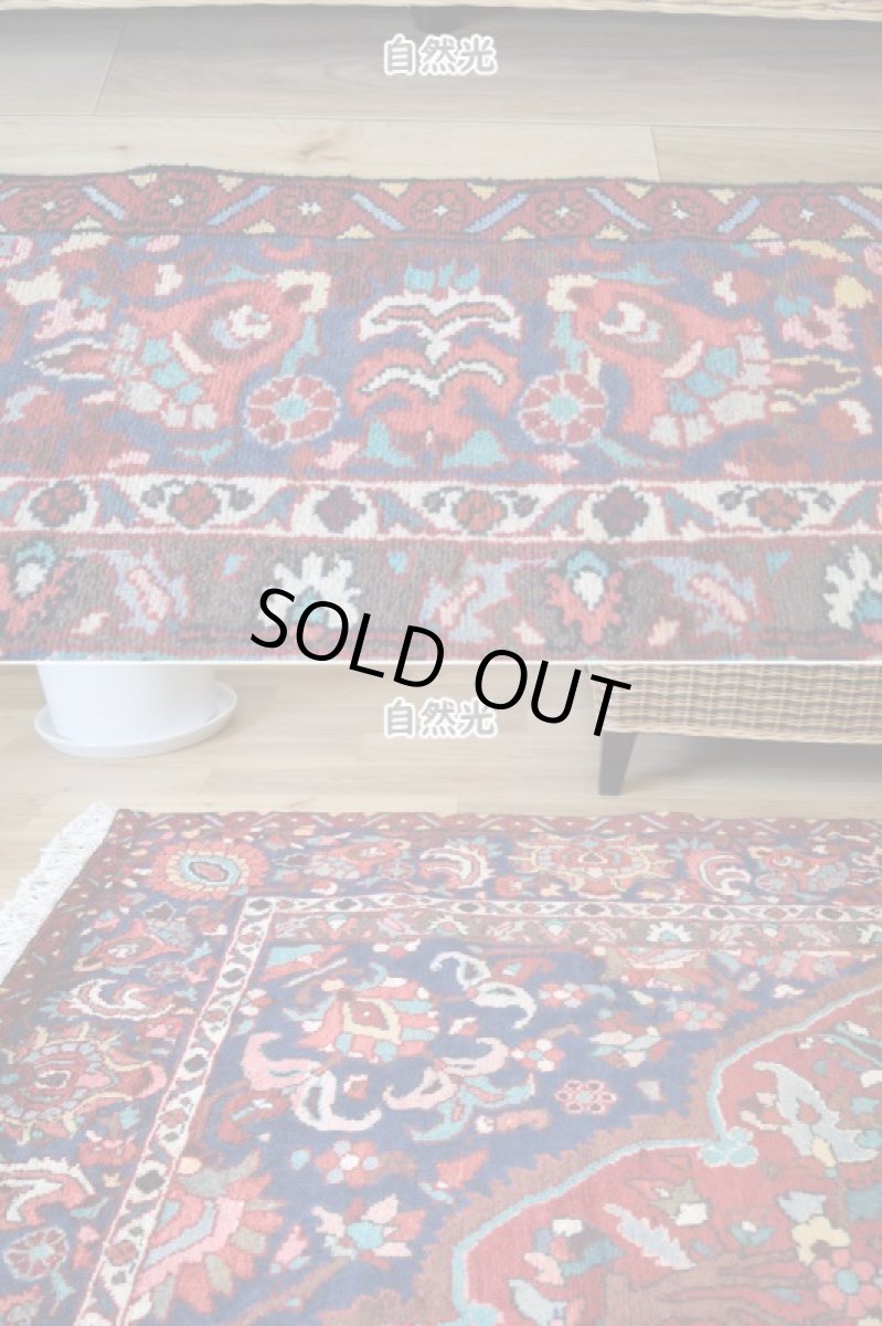 画像6: 良品 ペルシャ 絨毯 バクティヤリ 縦3m 横2m 6㎡ 〜6帖 リビング ダイニング 3人掛けソファ コーナーソファ 大判 サイズ 312 x 214 cm No.AB386 ウール 手織り トライバル ラグ 敷物 マット カーペット メダリオン 赤 ネイビー 黒 ヴィンテージ ビンテージ b-ab386-312214h684236 (6)