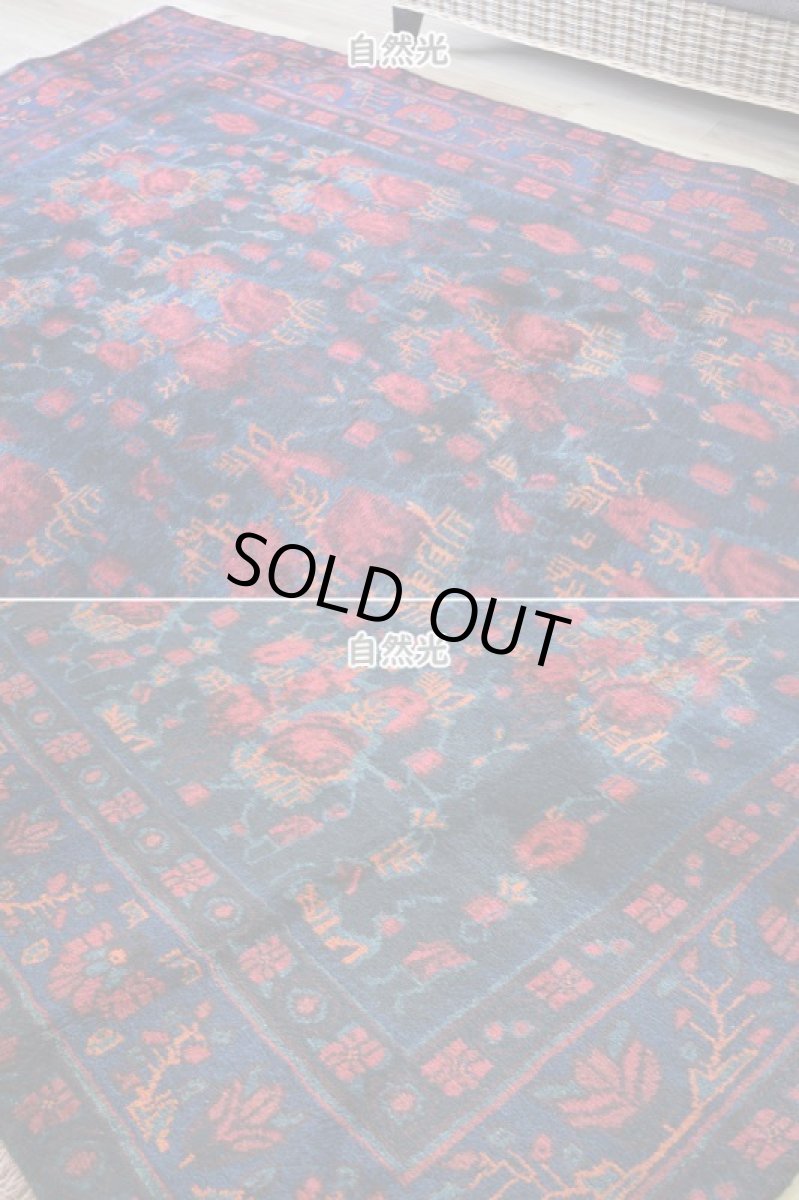 画像6: 良品 ペルシャ 部族絨毯 シールジャーン 縦3m 横2m 6㎡ 〜6帖 リビング ダイニング 3人掛けソファ コーナーソファ 大判 サイズ 294 x 203 cm No.AD374 肉厚 ウール 手織り トライバル ラグ 敷物 マット カーペット アフシャル絨毯  赤 黒 ブラック ネイビー オレンジ ゴルファランギ 花束 模様 花柄 ヴィンテージ ビンテージ b-ad374-294203h89700301 (6)