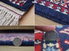 画像20: 新品 ペルシャ 部族絨毯 ヤラメ 縦1.5m 横1m 1.6㎡ 1-2人掛けソファ足元 サイズ 156 x 99 cm No.AB516 ウール 手織り ハンドメイド トライバル ラグ カーペット 民族柄 総柄 ネイビー n-ab516-156099h041551 (20)