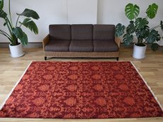 画像1: 新品 ペルシャ ギャッベ 縦2.5m 横1.7m 4㎡ 〜4帖 リビング ダイニング 2-3人掛けソファサイズ 233 × 168 cm No.A611 肉厚 ウール ギャベ 手織り リーズバフト ハンドメイド ラグ 絨毯 カーペット 赤 朱色 オレンジ ヴィンテージ風デザイン 総柄 リビングダイニングルームやベッドサイドに  n-a611-233168h54809901 (1)