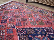 画像2: 良品 ペルシャ 絨毯 メイメ No.AB377 - 250 x 157 cm ウール 手織り 淡赤 ジョーシャガン ハジカノミ柄 n-ab377-250157h054005 (2)