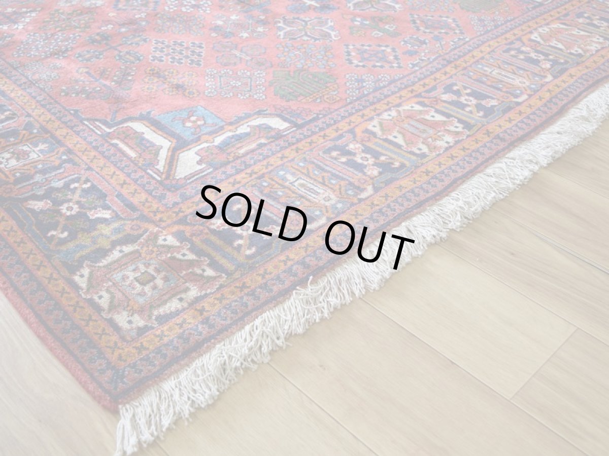 画像11: 良品 ペルシャ 絨毯 メイメ No.AB377 - 250 x 157 cm ウール 手織り ハンドメイド ラグ カーペット じゅうたん 淡赤 ジョーシャガン ハジカノミ柄 n-ab377-250157h054005 (11)