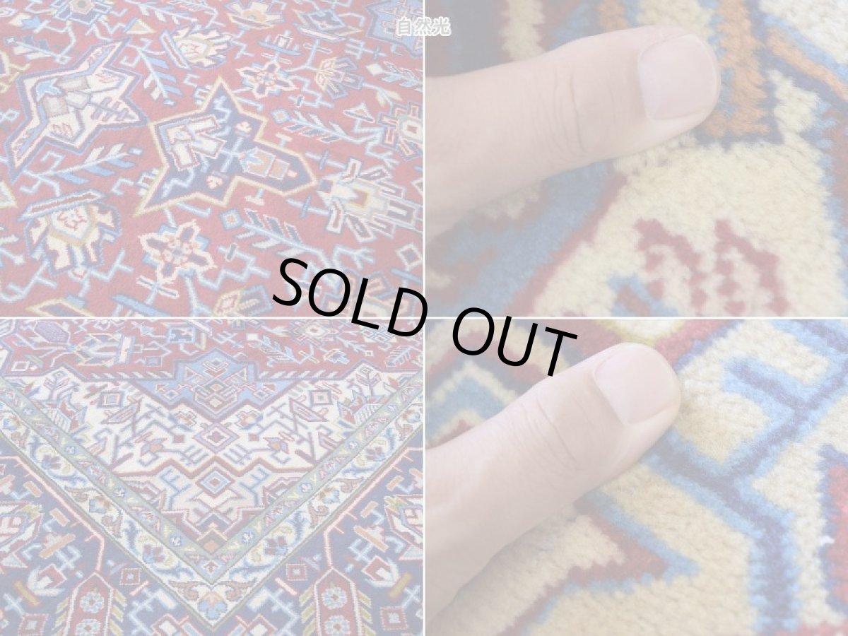 画像16: 良品 ペルシャ 絨毯 ナジャファバド 縦3.5m 横2.5m 約9㎡ 〜6-8帖 リビング ダイニング 客室 大判 サイズ 349 x 235 cm No.A10 天然 ウール 手織り ハンドメイド ラグ マット カーペット レッド 赤 メダリオン コーナー 大きなお部屋に 中古品に抵抗のある方にもおすすめです。 b-a10-349235h085457 (16)