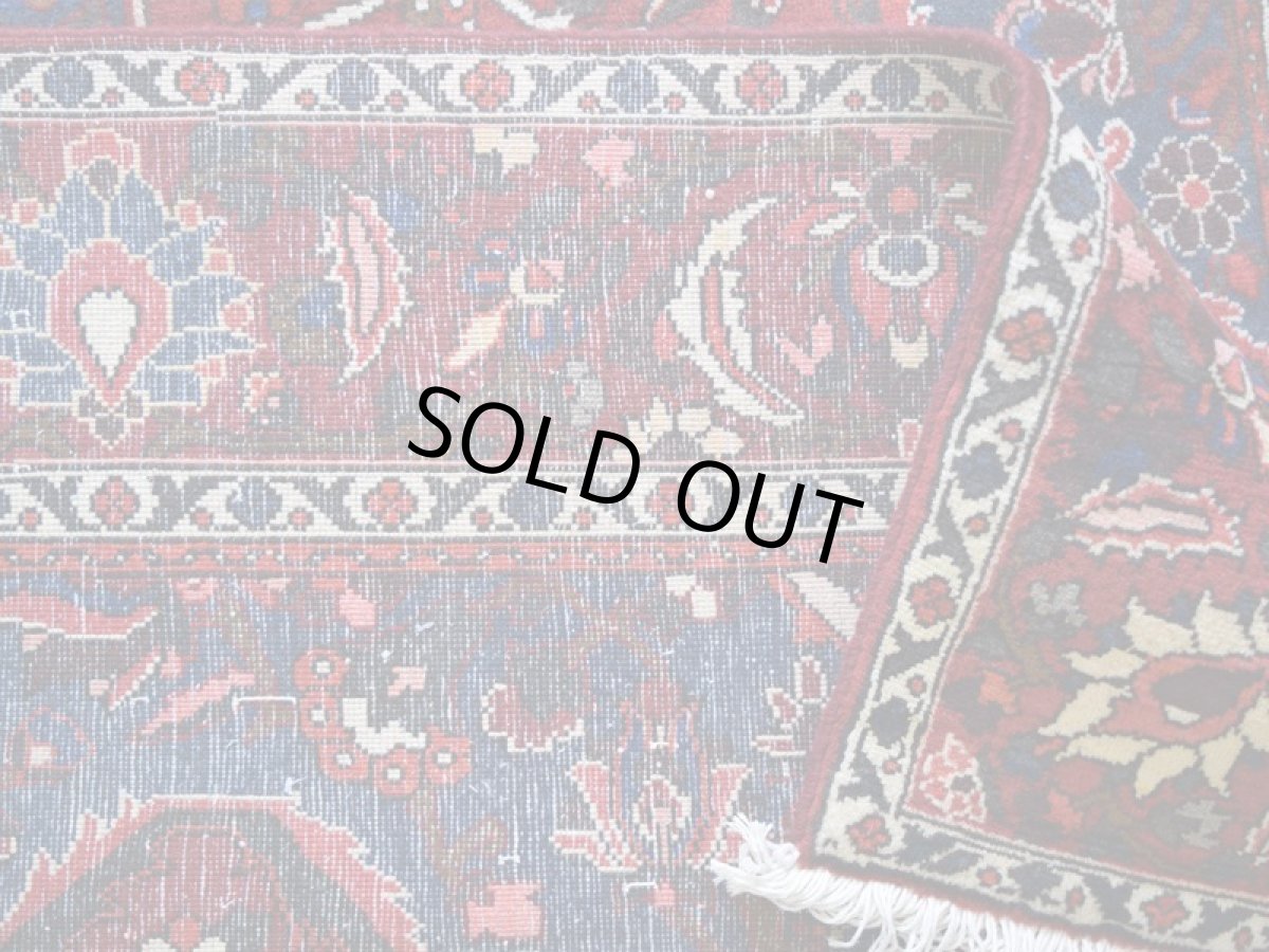 画像13: 良品 ペルシャ 絨毯 バクティヤリ 縦3m 横2m 6㎡ 〜6帖 リビング ダイニング 3人掛けソファ コーナーソファ 大判 サイズ No.AB353 - 300 x 205 cm ウール 手織り トライバル ラグ 敷物 マット カーペット メダリオン 赤 ネイビー ヴィンテージ ビンテージ バクティアリ バフティヤリ b-ab353-300205h064095 (13)