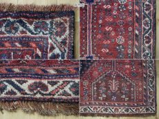 画像19: 良品 ペルシャ 部族絨毯 シラーズ No.AD600 - 226 x 155 cm ウール 手織り トライバルラグ 赤 ネイビー b-ad600-226155h594546 (19)