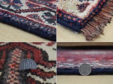 画像20: 良品 ペルシャ 部族絨毯 シラーズ No.AD600 - 226 x 155 cm ウール 手織り トライバルラグ 赤 ネイビー b-ad600-226155h594546 (20)