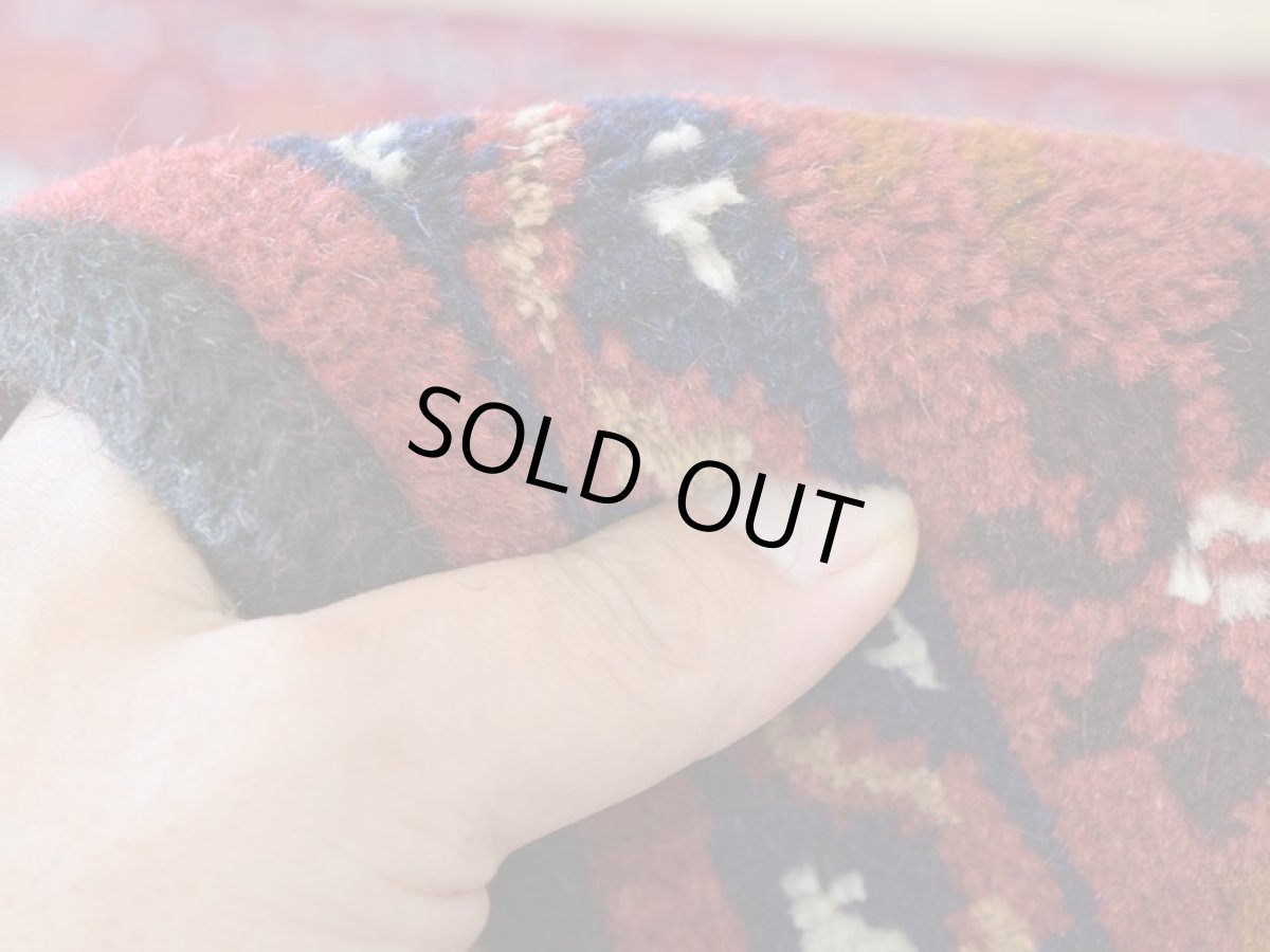 画像14: 新品 ペルシャ 部族絨毯 バルーチ No.R236 - 185 x 105 cm 赤 クリーム 葉模様 花柄 総柄 n-r236-185105h001031 (14)