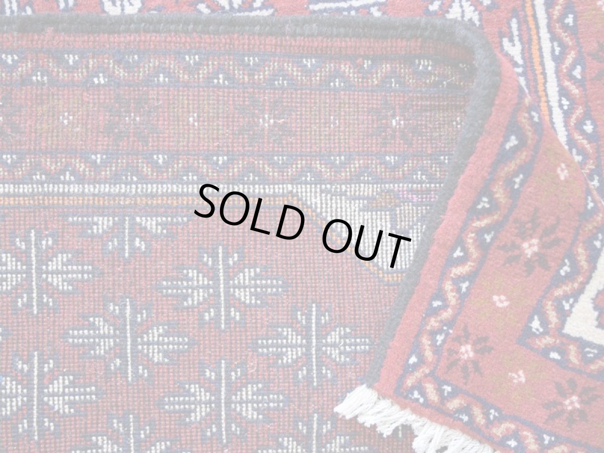 画像16: 新品 ペルシャ 部族絨毯 バルーチ No.R236 - 185 x 105 cm 赤 クリーム 葉模様 花柄 総柄 n-r236-185105h001031 (16)