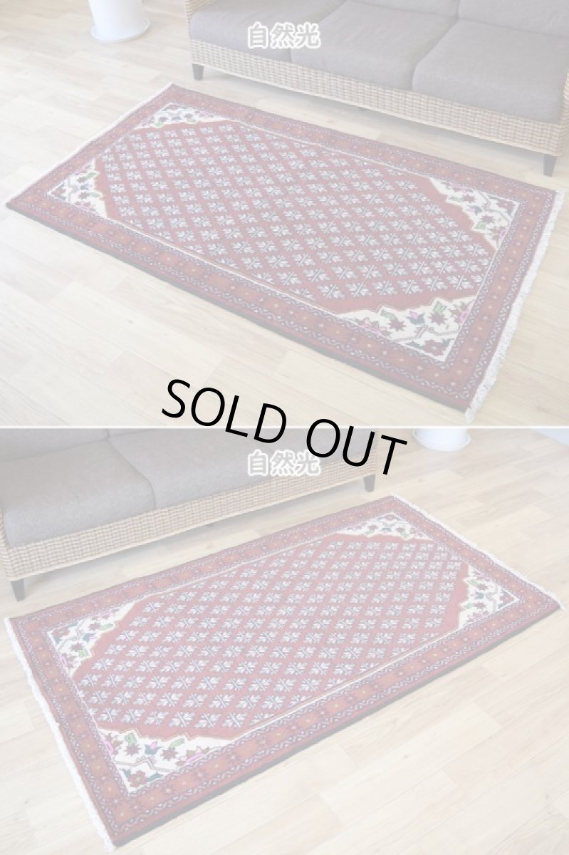 画像4: 新品 ペルシャ 部族絨毯 バルーチ No.R236 - 185 x 105 cm 赤 クリーム 葉模様 花柄 総柄 n-r236-185105h001031 (4)