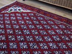 画像9: 新品 ペルシャ 部族絨毯 バルーチ No.R236 - 185 x 105 cm 赤 クリーム 葉模様 花柄 総柄 n-r236-185105h001031 (9)