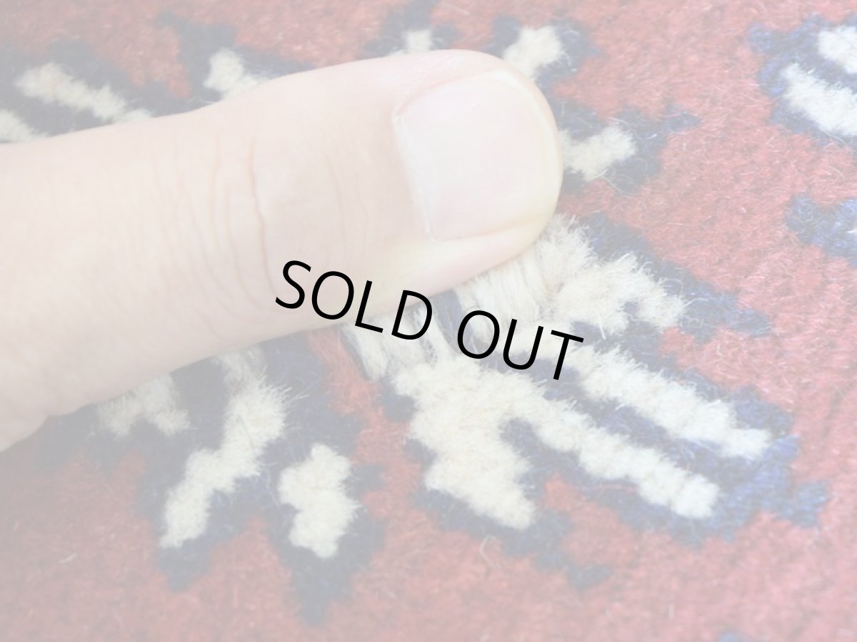 画像11: 新品 ペルシャ 部族絨毯 バルーチ No.R236 - 185 x 105 cm 赤 クリーム 葉模様 花柄 総柄 n-r236-185105h001031 (11)