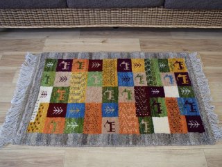 クリアランスセール】ギャッベ 少な目 93×63cm No. 4252-25