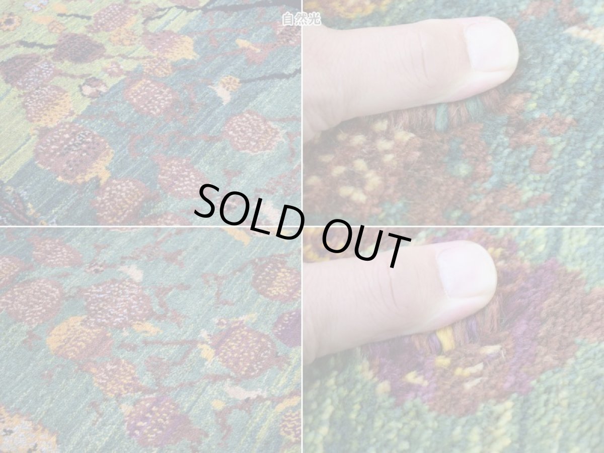 画像16: 新品 ペルシャ ギャッベ 204 × 140 cm No.A620 縦2m 横1.5m 3㎡ 〜3帖程度 リビング ダイニング 2-3人掛けソファサイズ 肉厚 ウール ギャベ 手織り リーズバフト ハンドメイド ラグ 絨毯 カーペット ザクロの木 生命の樹 糸杉 緑 グリーン リビングダイニングルームやベッドサイドに  n-a620-204140h226808 (16)