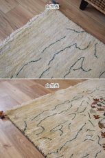 画像7: 新品 ペルシャ ギャッベ 208 × 150 cm No.2432 縦2m 横1.5m 3㎡ 〜2-3帖程度 リビング ダイニング 2-3人掛けソファ サイズ 肉厚 リーズバフト ウール 手織りギャベ  ハンドメイド ラグ 絨毯 カーペット 生命の樹 生成り クリーム 緑 リビングダイニングルームやベッドサイドに n-2432-208150s07701001 (7)