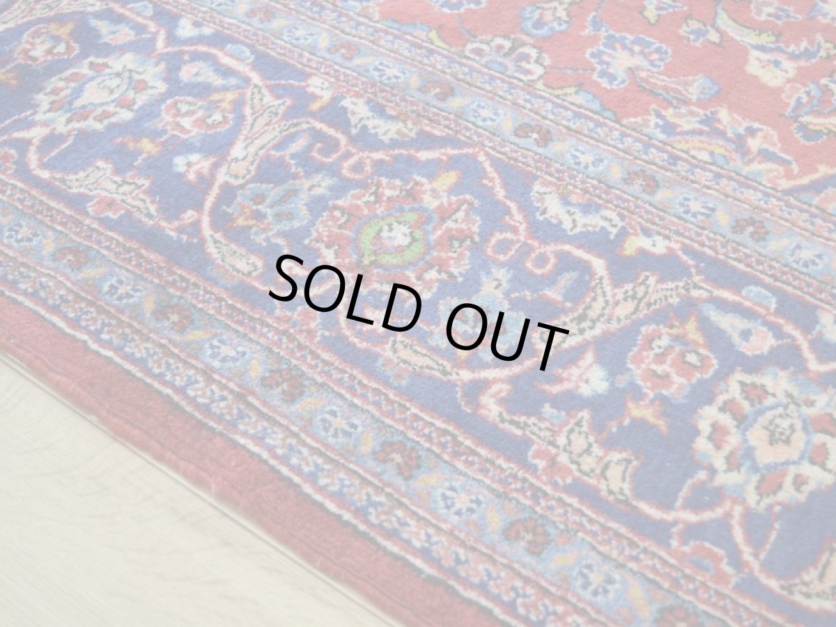 画像10: 良品 ペルシャ 絨毯 カシャーン産  285 x 201 cm No.AD316 縦3m 横2m 6㎡ 〜6帖 リビング ダイニング 3人掛けソファ コーナーソファ 大判 サイズ 肉厚 ウール 手織り トライバル ラグ 敷物 マット カーペット メダリオン ヴィンテージ ビンテージ 赤 ネイビー b-ad316-285201h364206 (10)