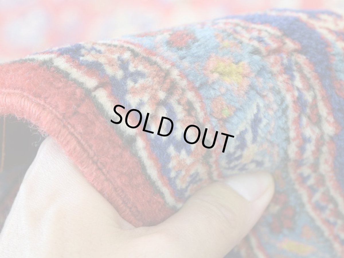 画像12: 良品 ペルシャ 絨毯 カシャーン産  285 x 201 cm No.AD316 縦3m 横2m 6㎡ 〜6帖 リビング ダイニング 3人掛けソファ コーナーソファ 大判 サイズ 肉厚 ウール 手織り トライバル ラグ 敷物 マット カーペット メダリオン ヴィンテージ ビンテージ 赤 ネイビー b-ad316-285201h364206 (12)