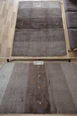 画像3: 新品 ペルシャ ギャッベ 200 × 158 cm No.1459 縦2m 横1.5m 3㎡ 〜3帖 リビング ダイニング 2-3人掛けソファサイズ 天然 肉厚 ウール ギャベ 手織り ハンドメイド ラグ 絨毯 カーペット ベージュ ブラウン グレー グラデーション ボーダー 動物 ヤギ 羊 鹿 生命の樹 柄 リビングダイニングルームやベッドサイドに n-1459-200158s071032 (3)