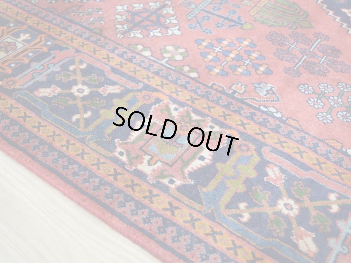 画像10: 良品 ペルシャ 絨毯 メイメ No.AB377 - 250 x 157 cm ウール 手織り ハンドメイド ラグ カーペット じゅうたん 淡赤 ジョーシャガン ハジカノミ柄 n-ab377-250157h054005 (10)