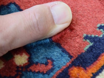 画像1: 良品 ペルシャ 絨毯 メイメ No.AB377 - 250 x 157 cm ウール 手織り ハンドメイド ラグ カーペット じゅうたん 淡赤 ジョーシャガン ハジカノミ柄 n-ab377-250157h054005