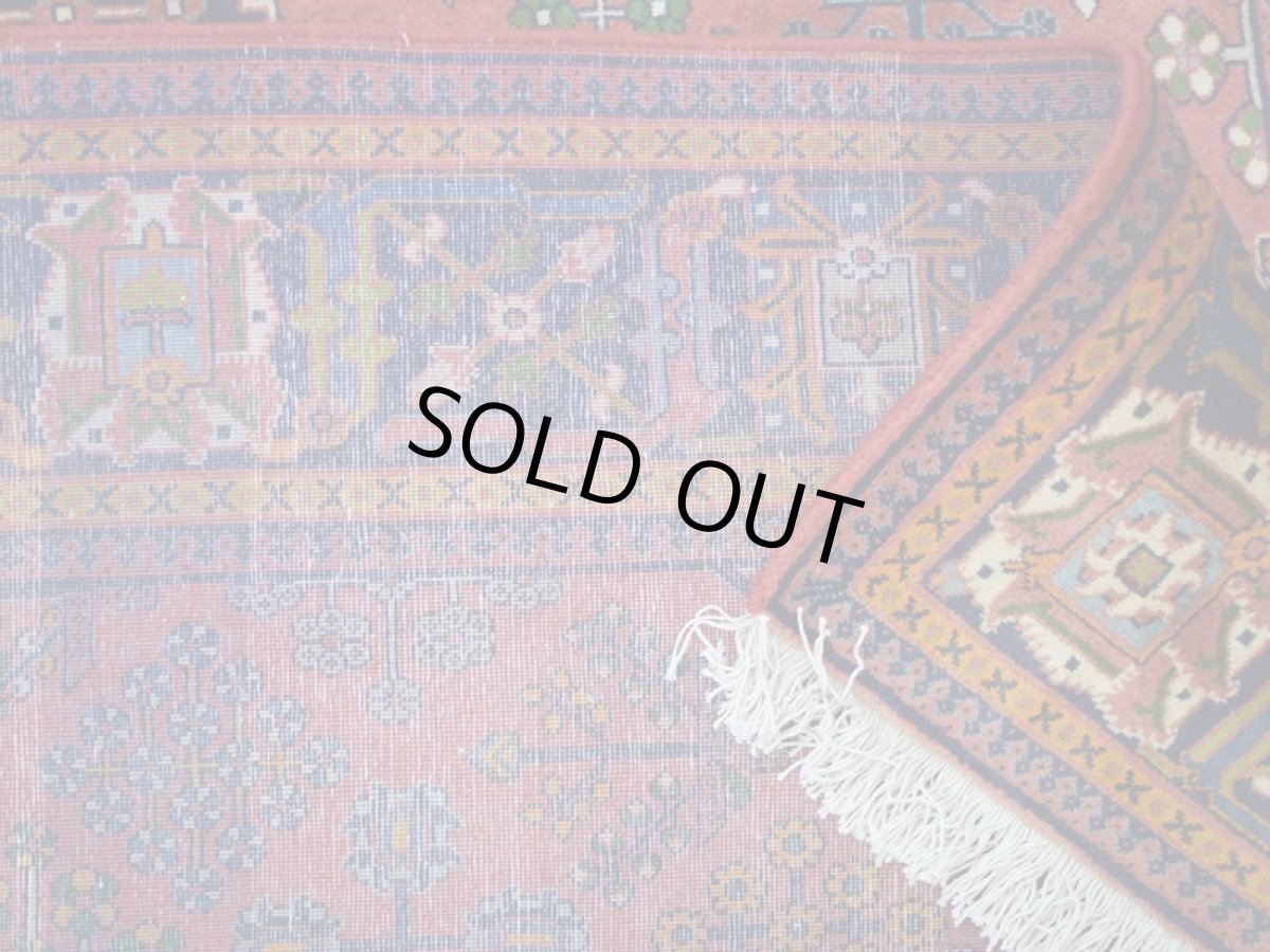 画像14: 良品 ペルシャ 絨毯 メイメ No.AB377 - 250 x 157 cm ウール 手織り ハンドメイド ラグ カーペット じゅうたん 淡赤 ジョーシャガン ハジカノミ柄 n-ab377-250157h054005 (14)