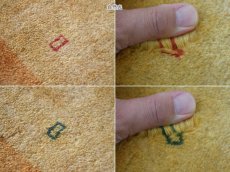 画像17: 新品 ペルシャ ギャッベ 183 × 125 cm No.1484 縦2m 横1.2m 2.2㎡  センター ラグ ベッドサイド 2人掛けソファ サイズ 肉厚 天然 草木染 ウール ギャベ 手織り ハンドメイド ラグ 絨毯 カーペット 細かな織 リーズバフト シンプル 黄色 レモンイエロー ベージュ n-1484-183125s584136 (17)