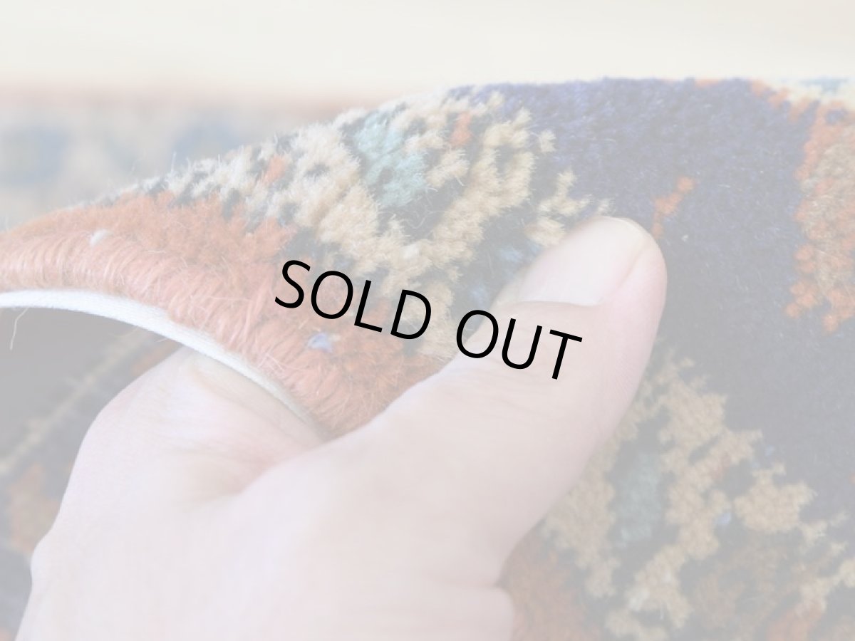 画像13: 良品 ペルシャ 部族絨毯 シールジャーン 玄関 マット サイズ 80 x 60 cm No.AD669 天然 肉厚 ウール 手織り ハンドメイド トライバル ラグ マット カーペット 生成り クリーム オレンジ ネイビー カラフル ボテ柄 幾何学模様 民族柄 b-ad669-080060h0719 (13)