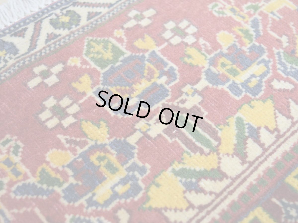 画像13: 【中古品】 ペルシャ 部族絨毯 シールジャーン 玄関 マット サイズ 87 x 52 cm No.AD675 天然 肉厚 ウール 手織り ハンドメイド トライバル ラグ マット カーペット 花瓶 カセクゼ模様 ヴィンテージ ビンテージ USED bc-ad675-087052h0719 (13)