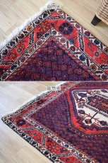 画像7: 良品 ペルシャ 部族絨毯  シャハルババク 縦2.5m 横1.8m 4㎡ 〜4帖 リビング ダイニング 2〜3人掛けソファ サイズ 230 x 177 cm No.P465 天然 肉厚 ウール 手織り ハンドメイド トライバル ラグ 部族絨毯 マット カーペット ボテ柄 メダリオン 鳥 幾何学模様 民族柄 赤 生成り クリーム b-p465-230177h004p (7)
