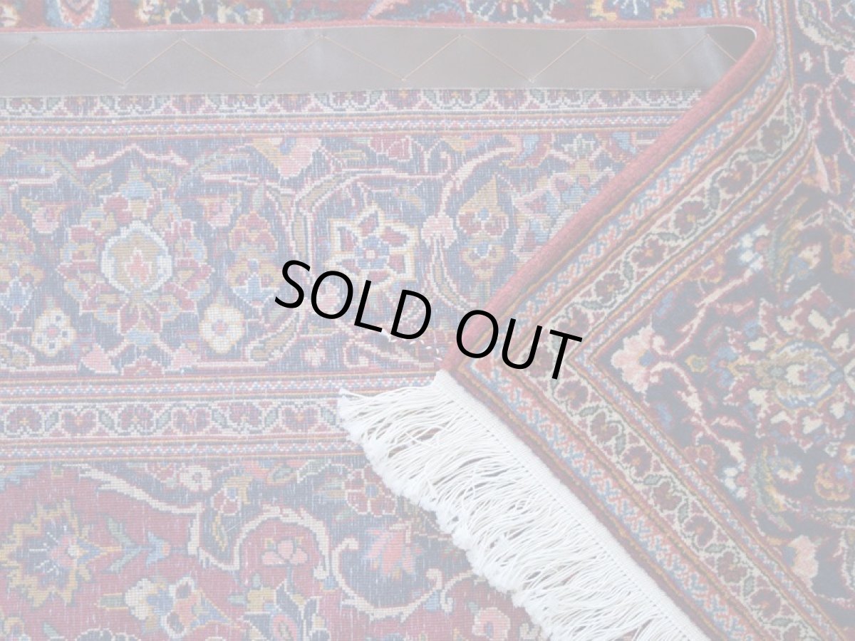 画像17: 良品 ペルシャ 絨毯 カシャーン 産 縦2.2m 横1.4m 3㎡ 〜3帖程度 リビング ダイニング 2-3人掛けソファ サイズ 215 x 138 cm No.2669 コルクウール 手織り ラグ 敷物 カーペット メダリオン 赤 ワインレッド  ab-2669-215138s396009 (17)