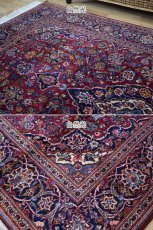画像6: 良品 ペルシャ 絨毯 カシャーン 産 縦2.2m 横1.4m 3㎡ 〜3帖程度 リビング ダイニング 2-3人掛けソファ サイズ 215 x 138 cm No.2669 コルクウール 手織り ラグ 敷物 カーペット メダリオン 赤 ワインレッド  ab-2669-215138s396009 (6)