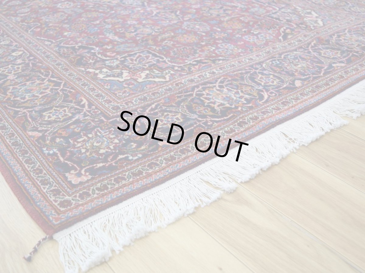 画像11: 良品 ペルシャ 絨毯 カシャーン 産 縦2.2m 横1.4m 3㎡ 〜3帖程度 リビング ダイニング 2-3人掛けソファ サイズ 215 x 138 cm No.2669 コルクウール 手織り ラグ 敷物 カーペット メダリオン 赤 ワインレッド  ab-2669-215138s396009 (11)