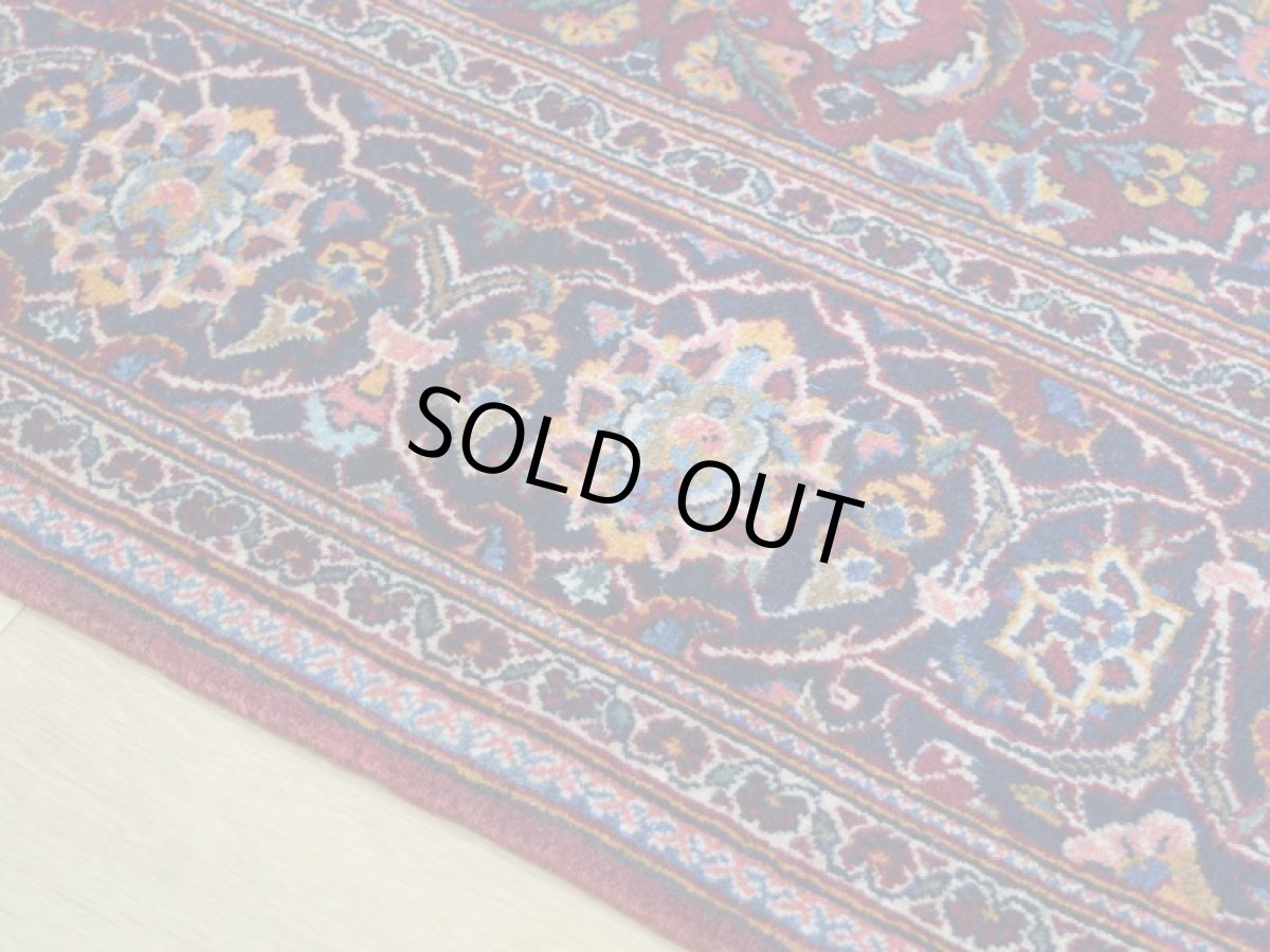 画像10: 良品 ペルシャ 絨毯 カシャーン 産 縦2.2m 横1.4m 3㎡ 〜3帖程度 リビング ダイニング 2-3人掛けソファ サイズ 215 x 138 cm No.2669 コルクウール 手織り ラグ 敷物 カーペット メダリオン 赤 ワインレッド  ab-2669-215138s396009 (10)