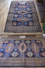 画像3: 良品 ペルシャ 部族絨毯 アルデビル No.1963 - 290 x 213 cm 縦3m 横2m 6㎡ 6帖 リビング ダイニング 3人掛けソファ サイズ ウール 手織り ハンドメイド トライバル ラグ マット カーペット ネイビー 幾何学模様 民族柄 ビンテージ ヴィンテージ b-1963-290213s032a003 (3)