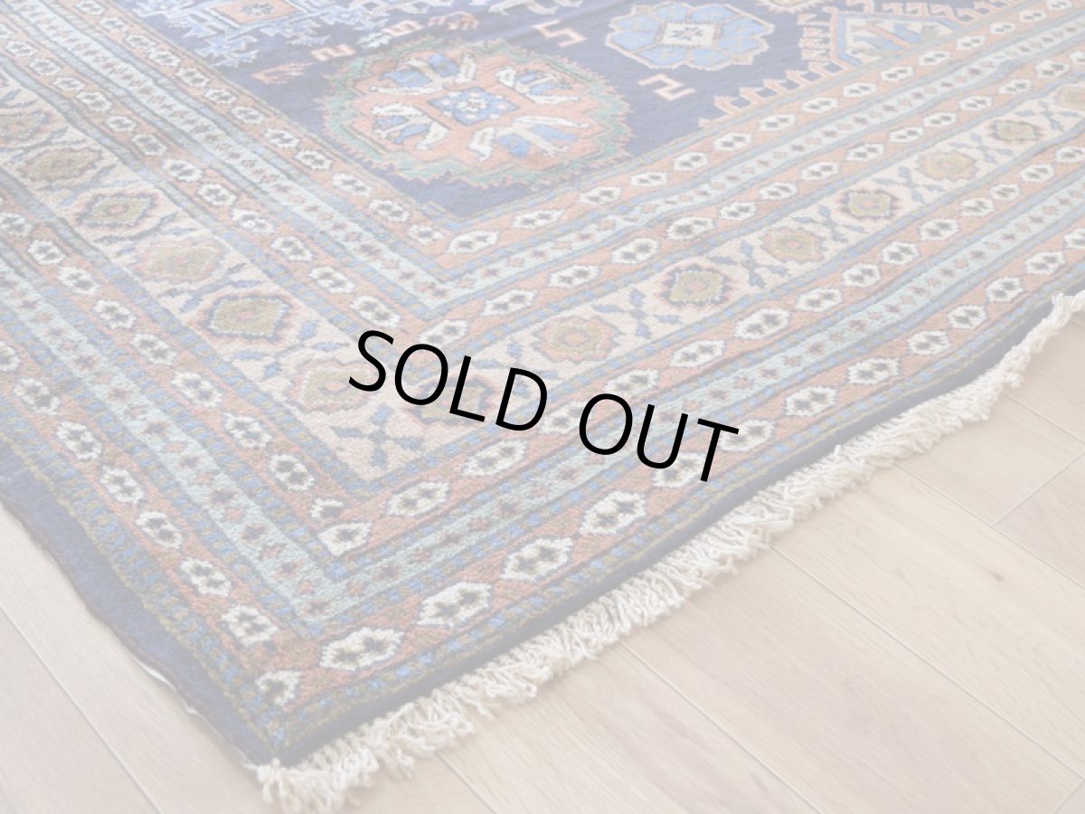 画像11: 良品 ペルシャ 部族絨毯 アルデビル No.1963 - 290 x 213 cm 縦3m 横2m 6㎡ 6帖 リビング ダイニング 3人掛けソファ サイズ ウール 手織り ハンドメイド トライバル ラグ マット カーペット ネイビー 幾何学模様 民族柄 ビンテージ ヴィンテージ b-1963-290213s032a003 (11)